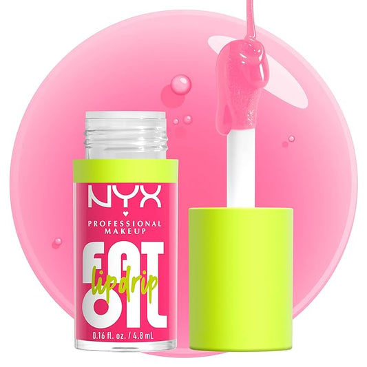 NYX PROFESSIONAL MAKEUP Fat Oil Lip Drip, Moisturizing Lip Oil Gloss, Vegan Tinted Formula, Up to 12 HR Hydration - Supermodel (Shimmering Magenta)