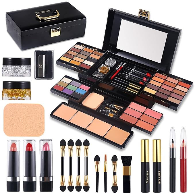 Highly Pigmented Eye Makeup Palette, Matte Shimmer Metallic Eyeshadow Pallet Long Lasting Blendable Natural Colors Make Up Eye Shadows Cosmetics Gift Kit