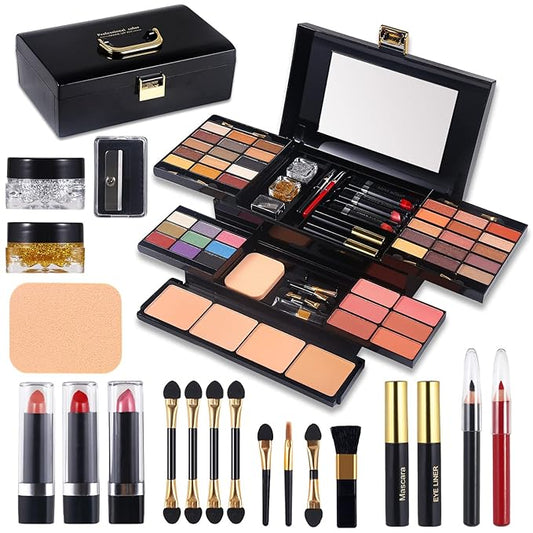 Highly Pigmented Eye Makeup Palette, Matte Shimmer Metallic Eyeshadow Pallet Long Lasting Blendable Natural Colors Make Up Eye Shadows Cosmetics Gift Kit
