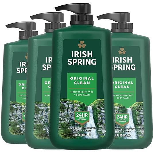 Irish Spring Moisture Blast Body Wash, 30 Oz Pump (Pack of 4)